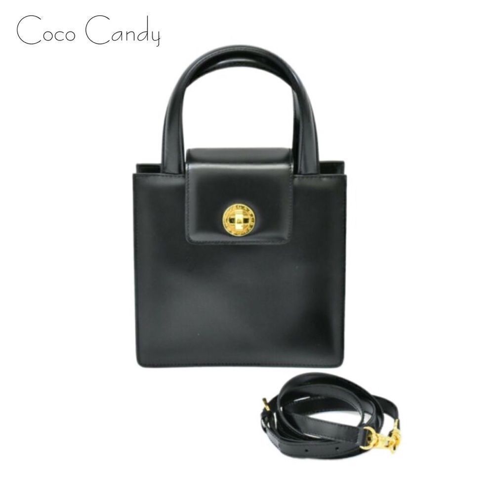 🔃Bulgari Black Leather Accordion Crossbody Bag